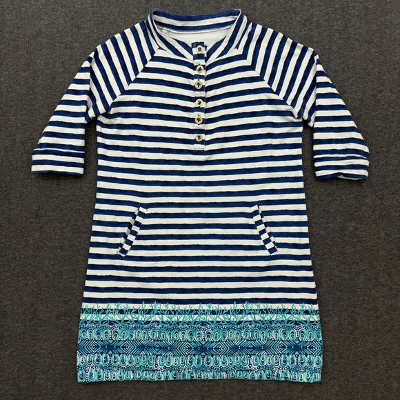 Lilly Pulitzer Dresses & Skirts - Lilly Pulitzer Dress Womens Medium Blue Captain Popover Navy Positano Stripe